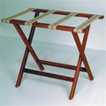 Wooden Mallet Deluxe Straight Leg Luggage Rack in Mahogany with Tapestry LR-MHTAP